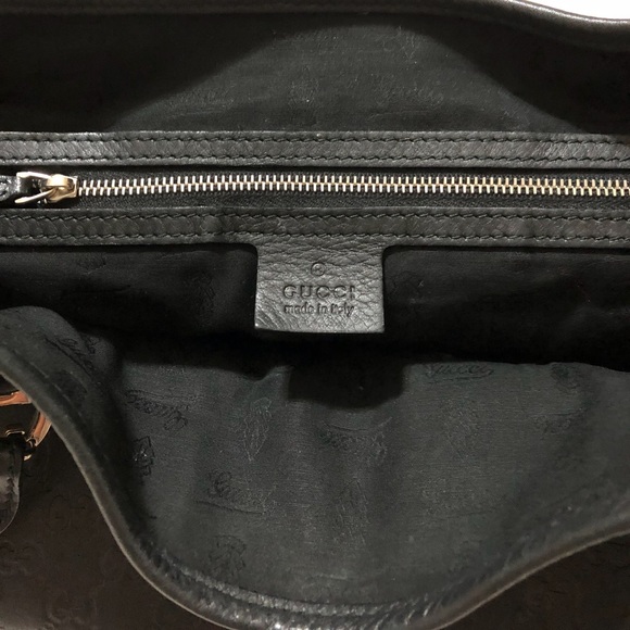 Gucci Med Tote handbag black leather Gg Guccissima - Picture 5 of 8